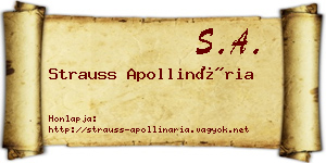 Strauss Apollinária névjegykártya